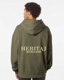 GREATNESS WITHIN-CLASSIC BRAND LOGO-(Pigment-Dyed)-HOODIE-OLIVE