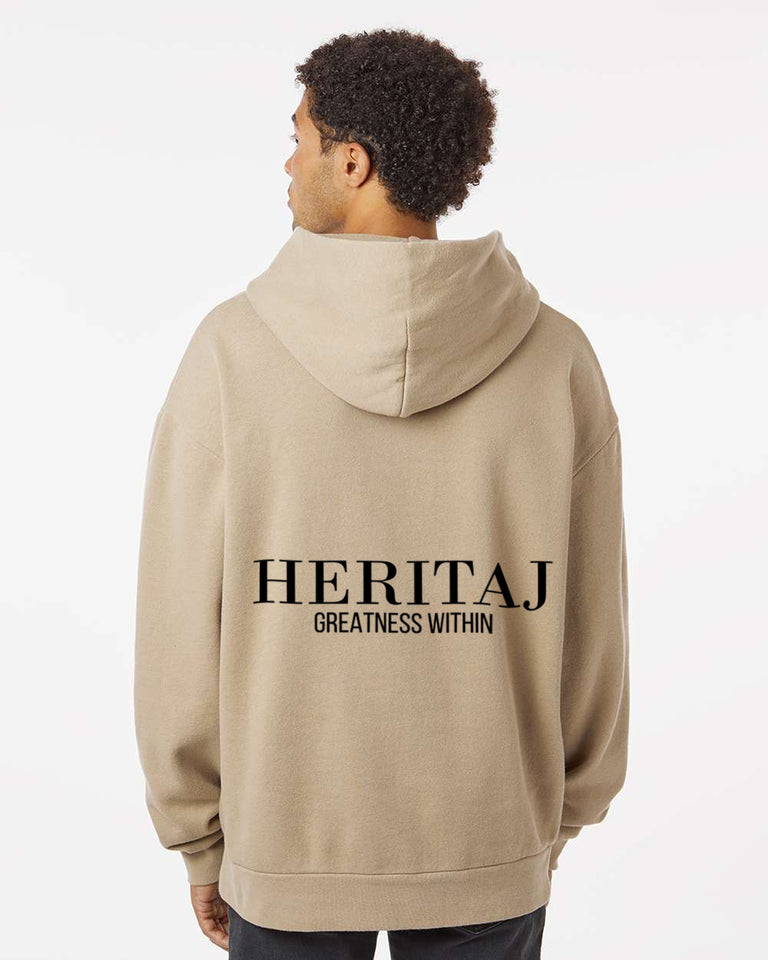 GREATNESS WITHIN-CLASSIC BRAND LOGO-(Pigment-Dyed)-HOODIE-SANDSTONE