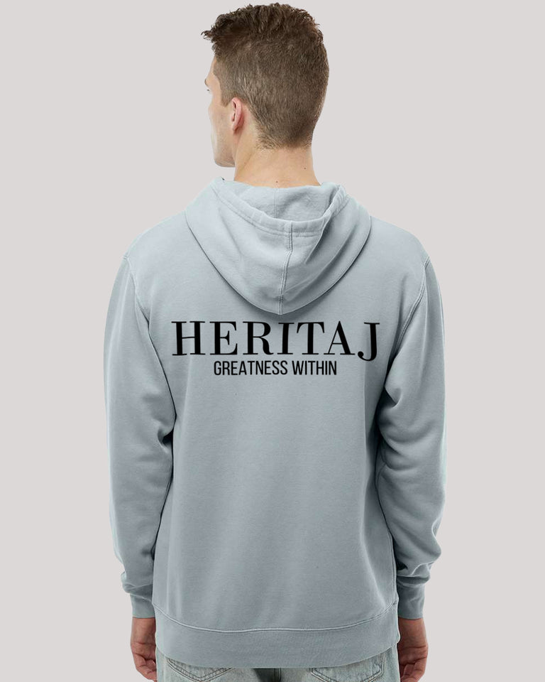 GREATNESS WITHIN-CLASSIC BRAND LOGO-(Pigment-Dyed)-HOODIE-SAGE