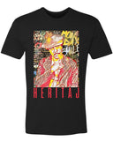 RICHARD PRYOR-RED ABSTRACT ART MURAL TEE