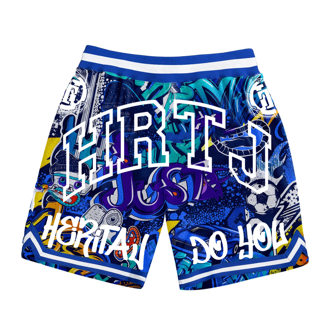JUST DO YOU-GRAFFITI PRINT-BASKETBALL SHORTS