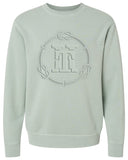 UNITY ROPE LOGO-EMBOSSED PRINT-(Unisex Pigment-Dyed Crewneck Sweatshirt)