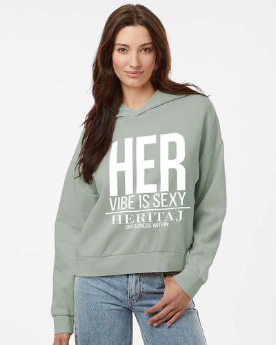 HER VIBE-CROP HOODIE-SG