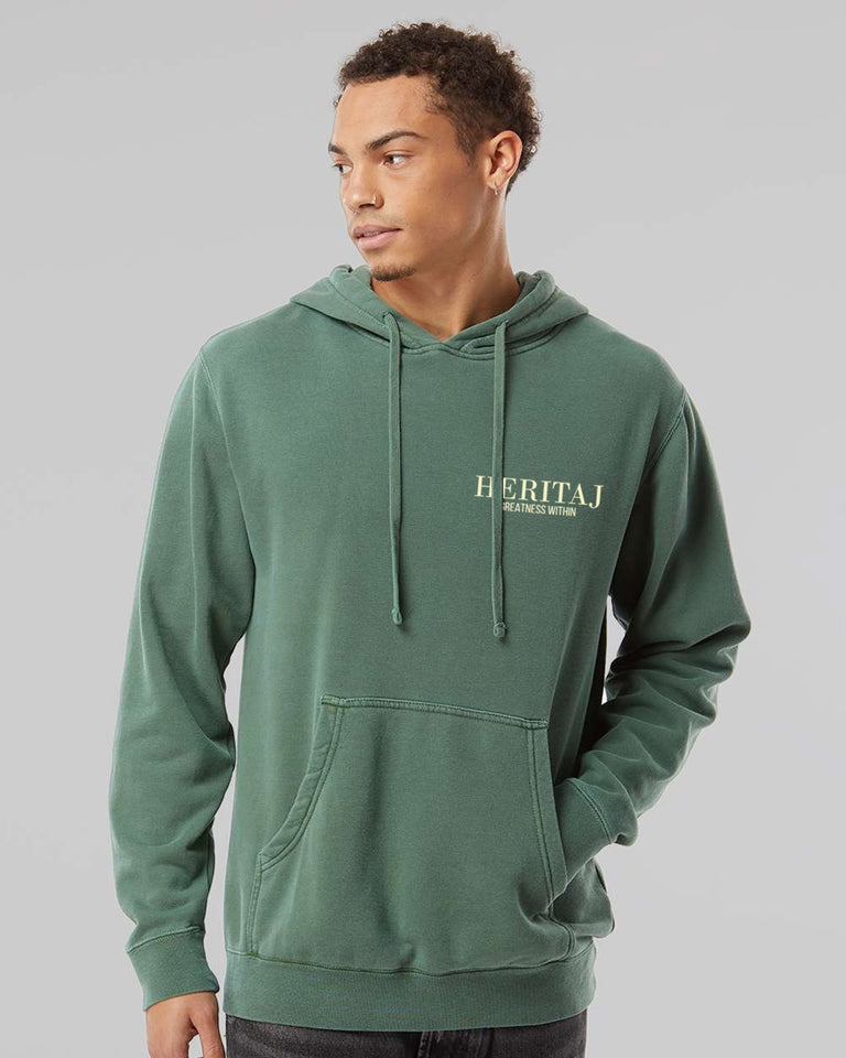 GREATNESS WITHIN-CLASSIC BRAND LOGO-(Pigment-Dyed)-HOODIE