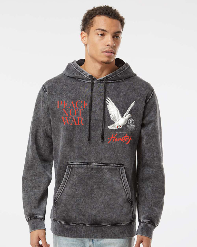 PEACE NOT WAR-(Unisex Mineral Wash)-HOODIE