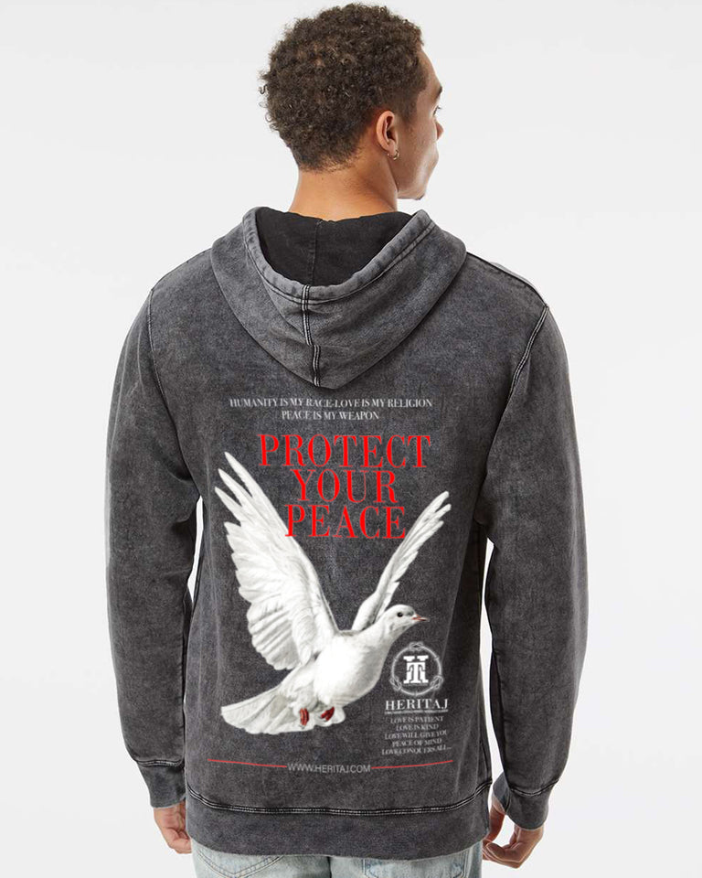 PROTECT YOUR PEACE-(Unisex Mineral Wash)-HOODIE