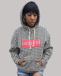 CLASSIC LOGO-HOUNDSTOOTH-HEAVYWEIGHT HOODIE