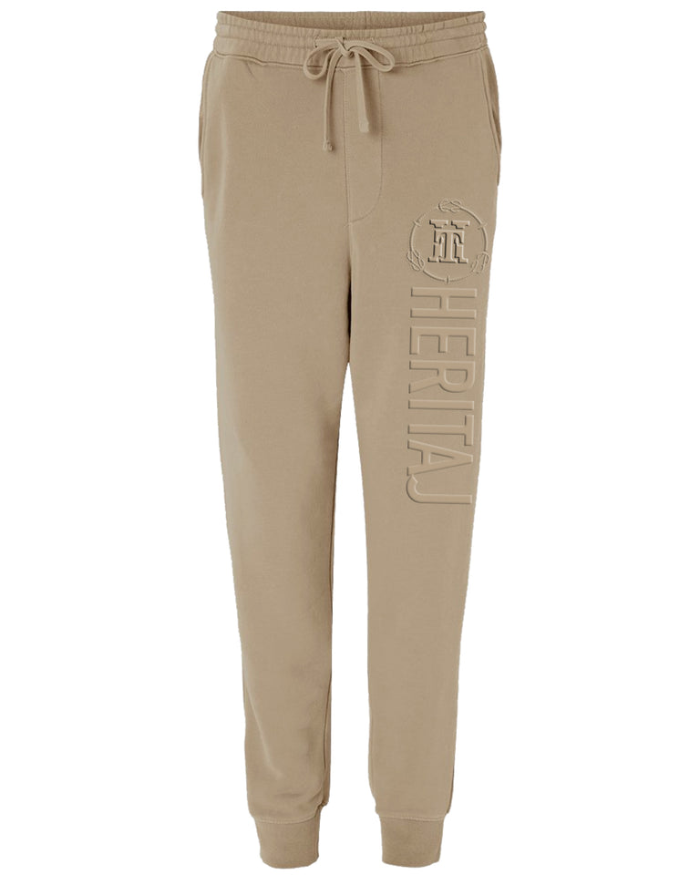 EMBOSSED HERITAJ LOGO-(Pigment-Dyed)-JOGGERS-BRN