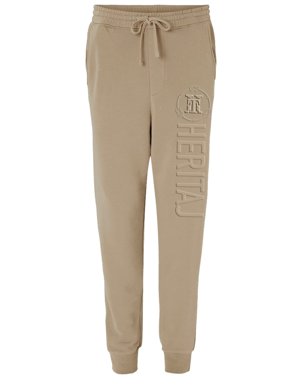 EMBOSSED HERITAJ LOGO-(Pigment-Dyed)-JOGGERS-BRN