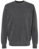 EMBOSSED HERITAJ LOGO-(Unisex Pigment-Dyed Crewneck Sweatshirt)