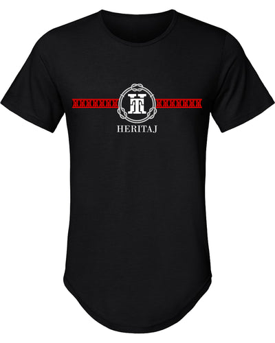 HERITAJ-UNITY-RED STRIPE (Curved Hem Short Sleeve T-Shirt) NR