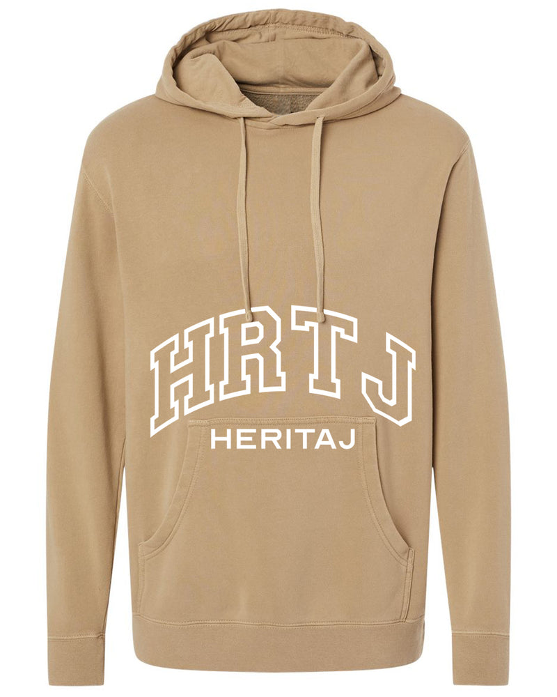 【BAON】[unisex] Golb Printing Pigment Over Round Sweatshirt HRTJ-HUMAN TRIBE-((Pigment Dyed) HOODIE-BRN | HERITAJ