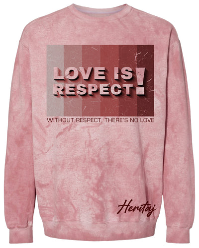 LOVE IS RESPECT (COLORBLAST CREWNECK SWEATER)