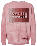 LOVE IS RESPECT (COLORBLAST CREWNECK SWEATER)