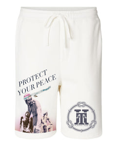 PROTECT YOUR PEACE-(Pigment-Dyed Fleece Shorts)