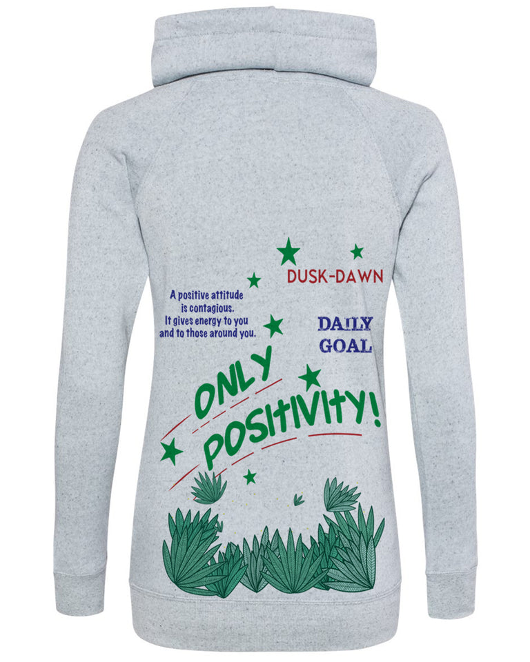 ONLY POSITIVITY-SPACE DYED COWL NECK PULLOVER
